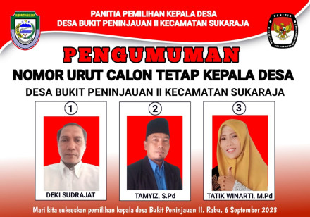 Pengumuman nama dan nomor urut calon Kepala Desa